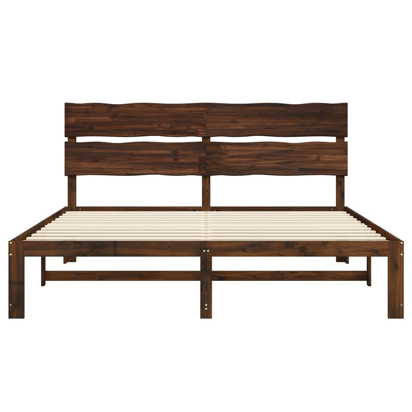 Tweepersoonsbed met hoofdeinde ROSTOCK Donkerbruin 200 x 200 cm