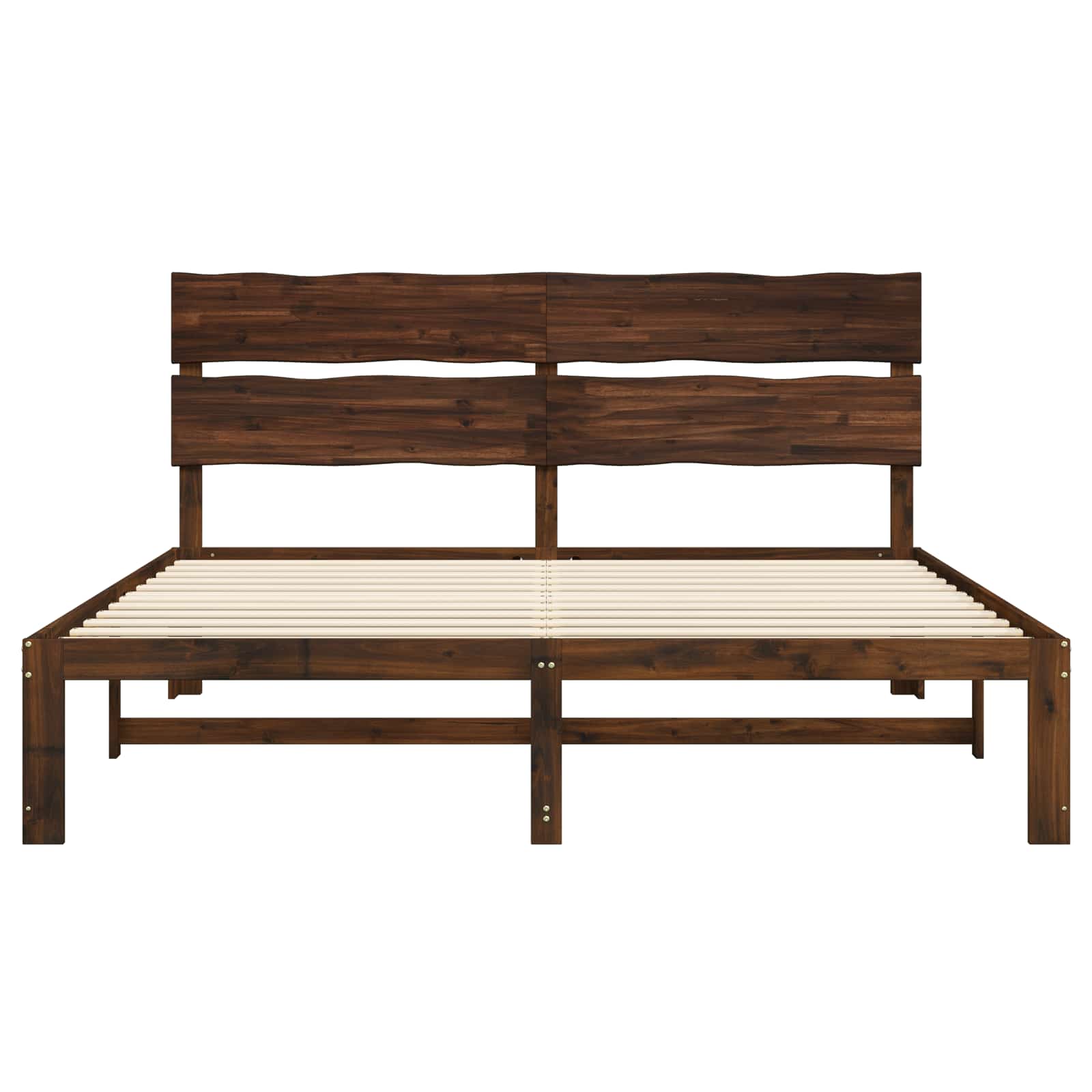 Tweepersoonsbed met hoofdeinde ROSTOCK Donkerbruin 200 x 200 cm