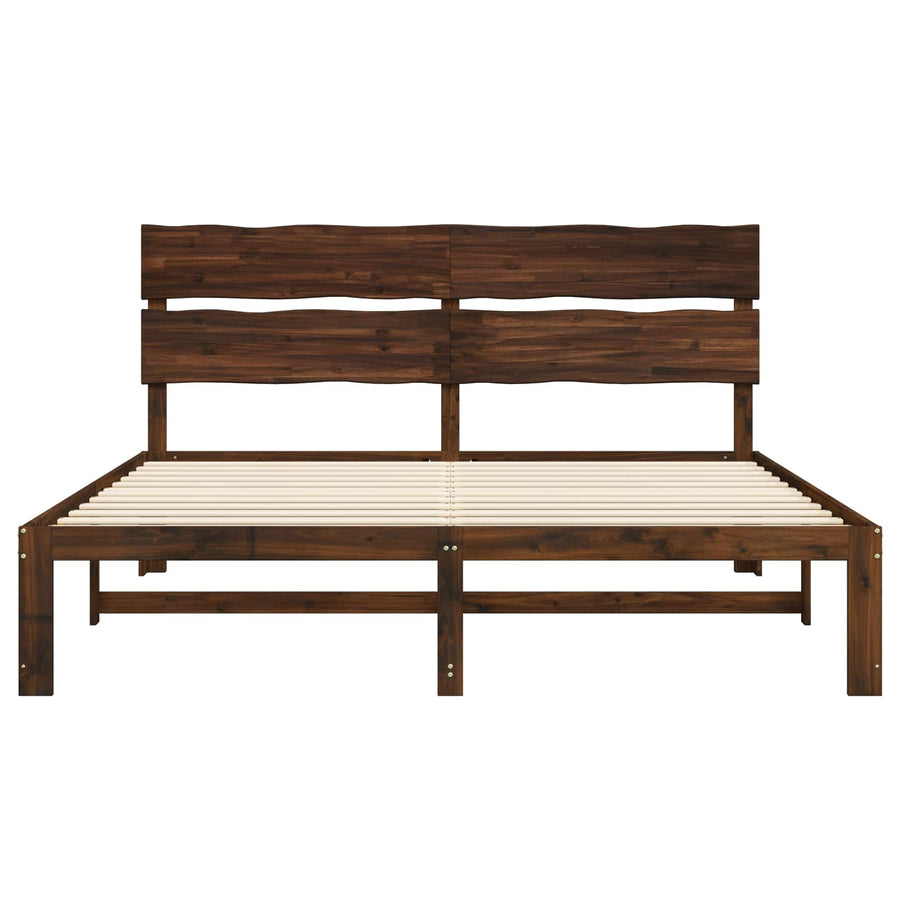 Tweepersoonsbed met hoofdeinde ROSTOCK Donkerbruin 200 x 200 cm