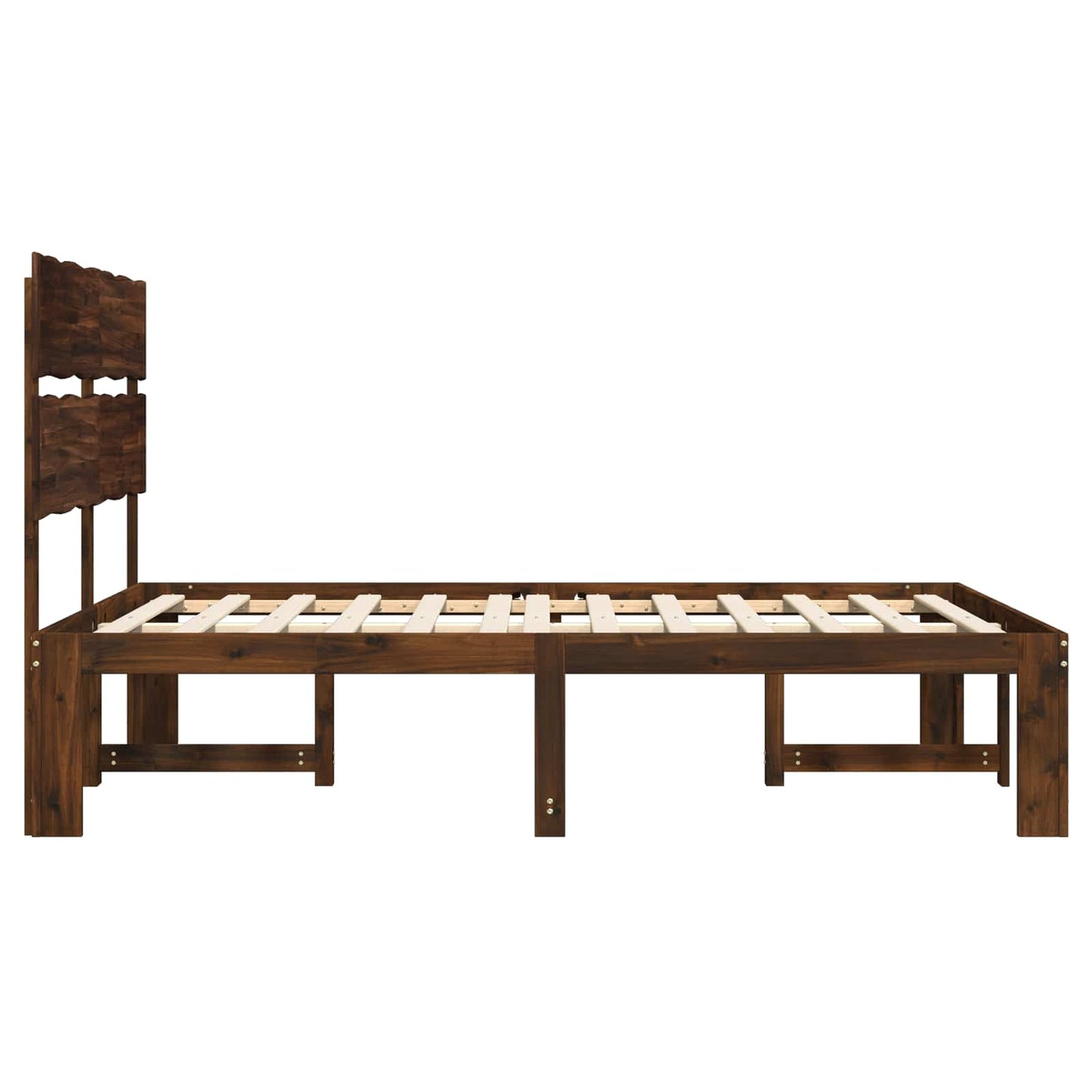 Tweepersoonsbed met hoofdeinde ROSTOCK Donkerbruin 200 x 200 cm