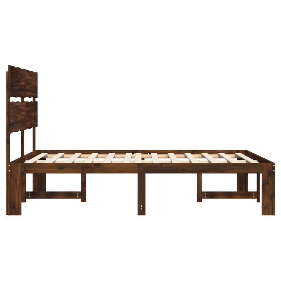 Tweepersoonsbed met hoofdeinde ROSTOCK Donkerbruin 200 x 200 cm