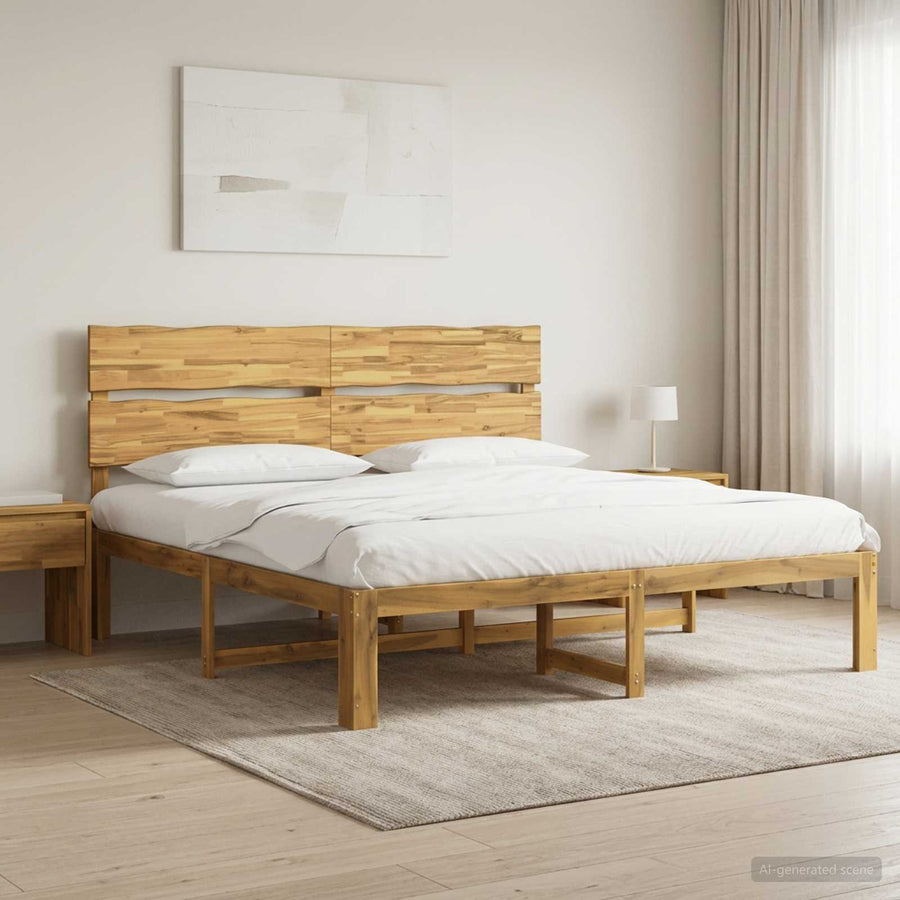 Tweepersoonsbed met hoofdeinde ROSTOCK Wit 200 x 200 cm