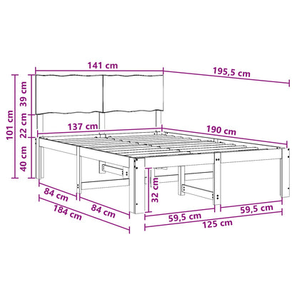 Tweepersoonsbed met hoofdeinde ROSTOCK Naturel 137 x 190 cm