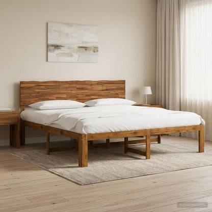 Tweepersoonsbed met hoofdeinde ROSTOCK Naturel 193 x 203 cm
