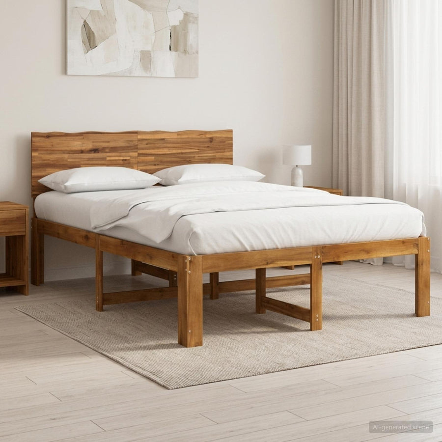 Tweepersoonsbed met hoofdeinde ROSTOCK Naturel 137 x 190 cm