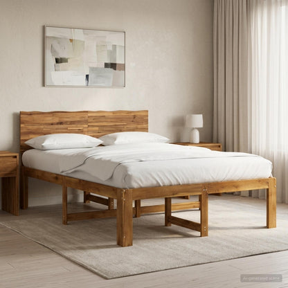 Tweepersoonsbed met hoofdeinde ROSTOCK Naturel 152 x 203 cm