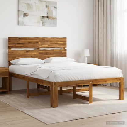 Tweepersoonsbed met hoofdeinde ROSTOCK Naturel 152 x 203 cm