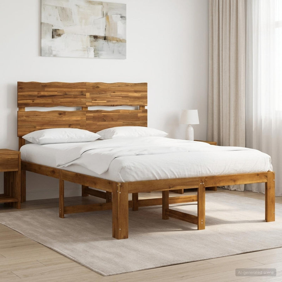 Tweepersoonsbed met hoofdeinde ROSTOCK Naturel 152 x 203 cm