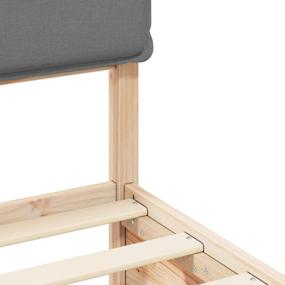 Bedframe Met Gevoerd Hoofdgedeelte 120 x 200 cm Natuurlijk en lichtgrijs