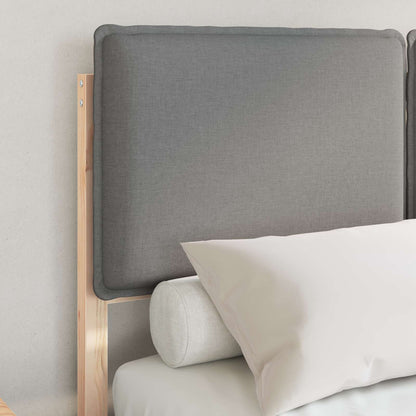 Bedframe Met Gevoerd Hoofdgedeelte 120 x 200 cm Natuurlijk en lichtgrijs