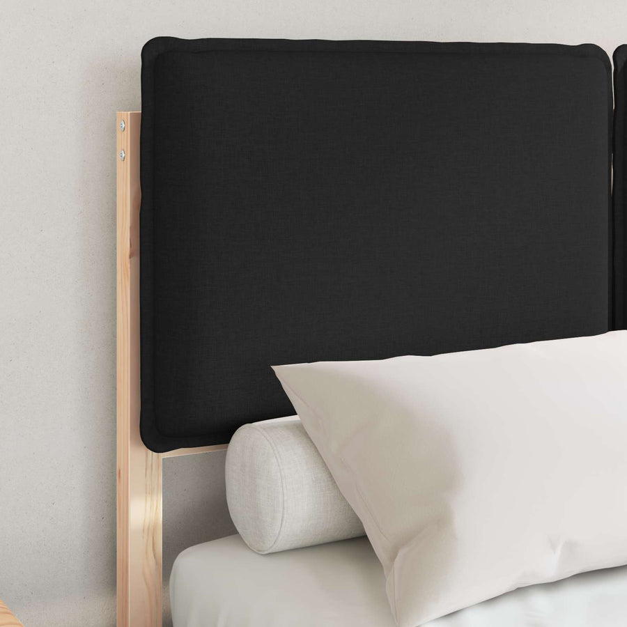Bedframe Met Gevoerd Hoofdgedeelte 120 x 200 cm Naturel en zwart