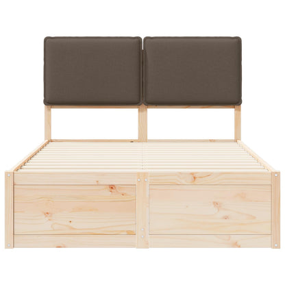 Bedframe Met Gevoerd Hoofdgedeelte 120 x 200 cm Natuurlijk en taupe