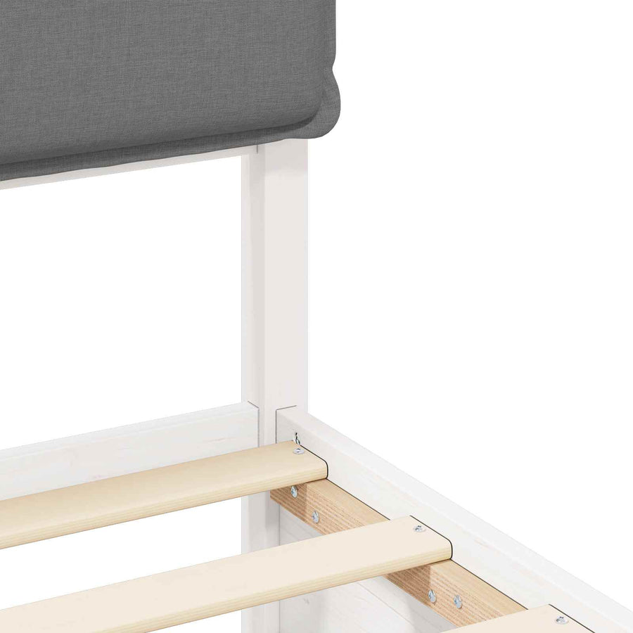 Bedframe met Gevoerd Hoofdgedeelte Lichtgrijs 120 x 200 cm