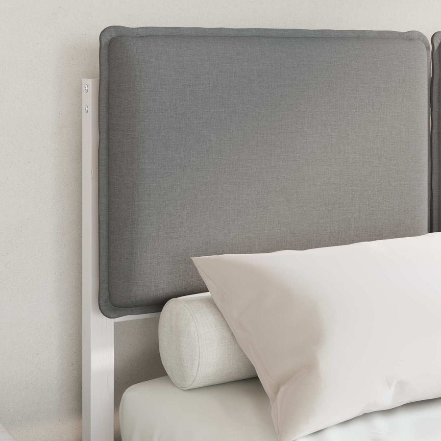 Bedframe met Gevoerd Hoofdgedeelte Lichtgrijs 120 x 200 cm