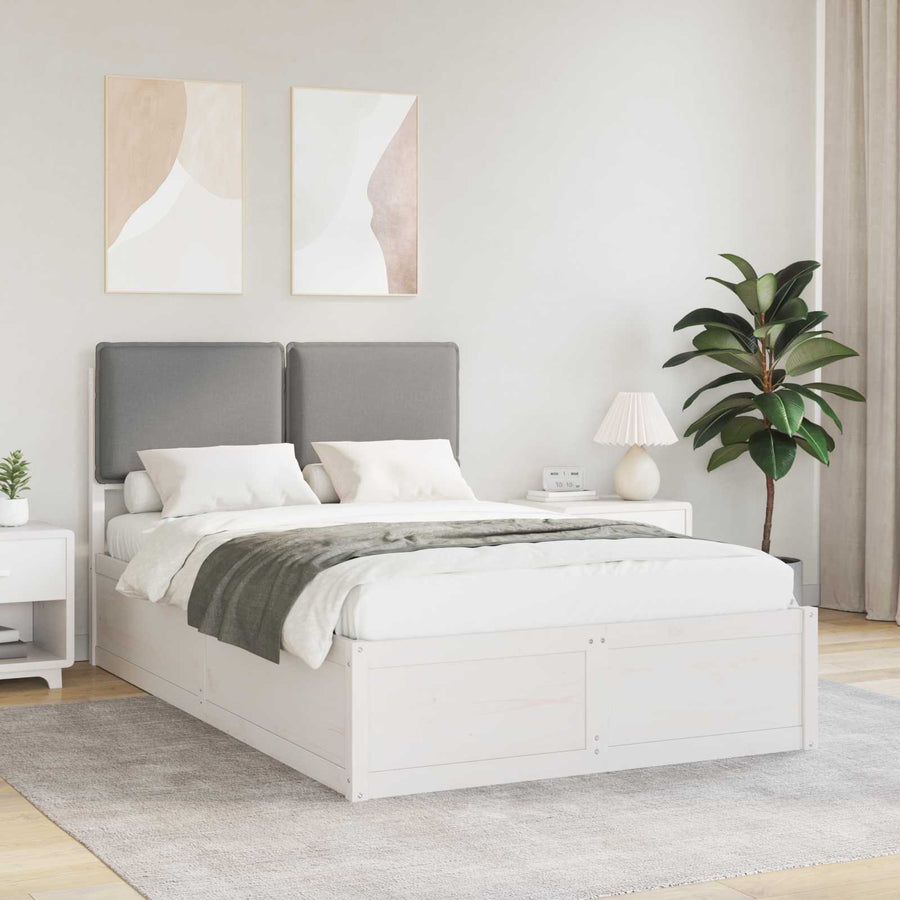 Bedframe met Gevoerd Hoofdgedeelte Lichtgrijs 120 x 200 cm