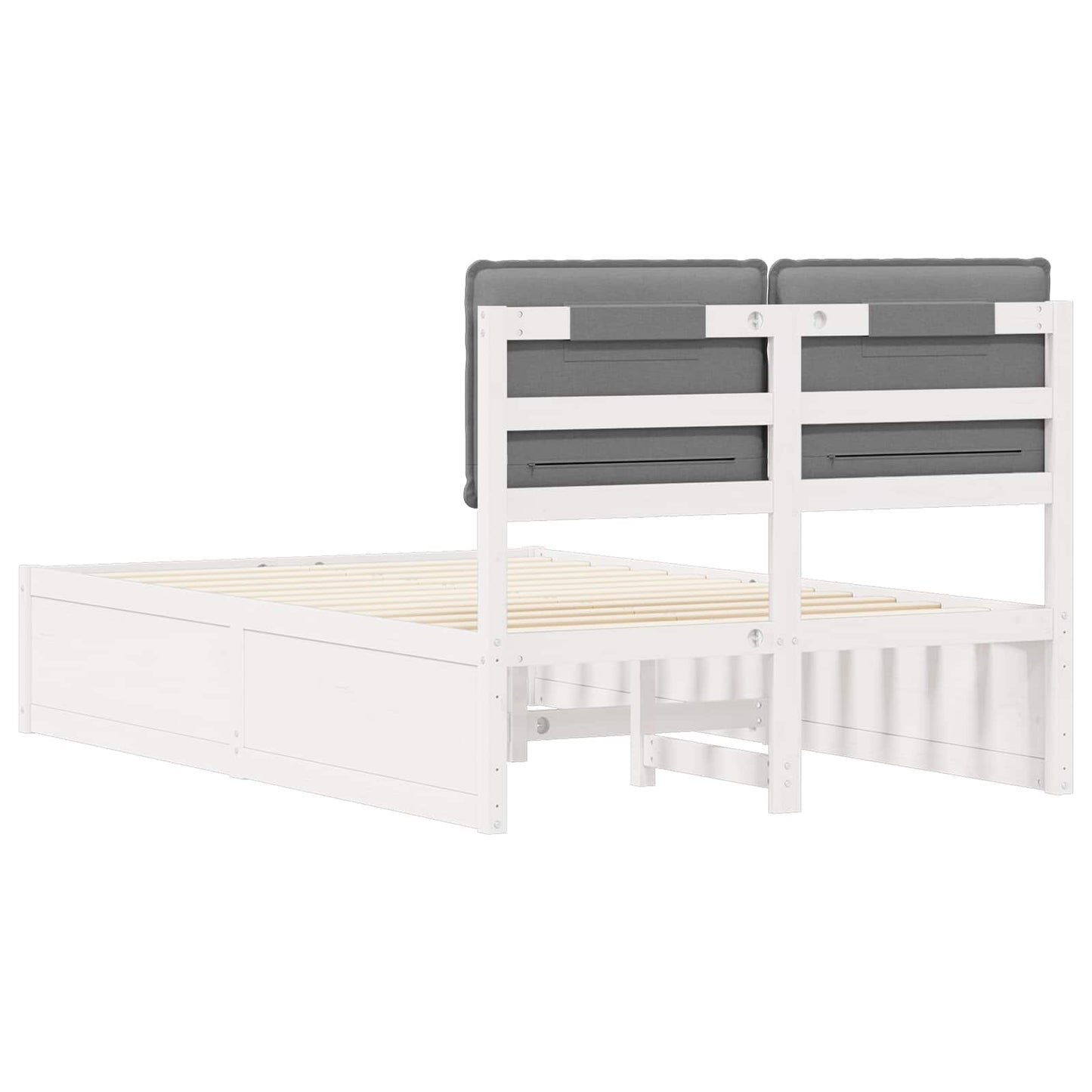 Bedframe met Gevoerd Hoofdgedeelte Lichtgrijs 120 x 200 cm