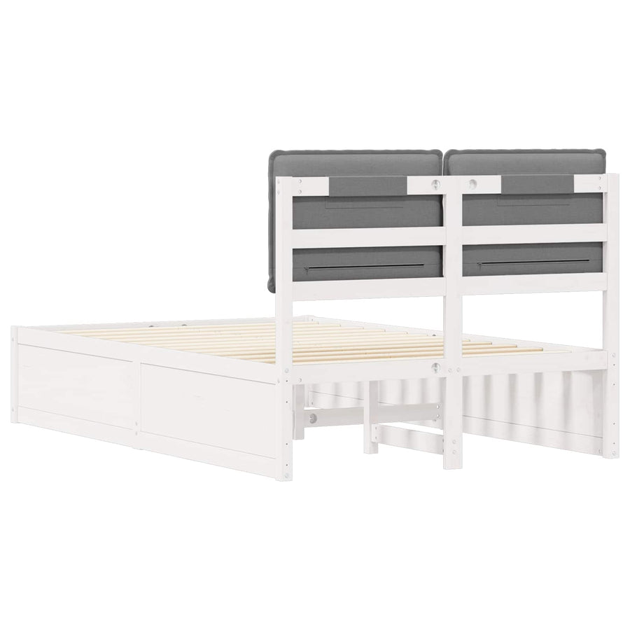 Bedframe met Gevoerd Hoofdgedeelte Lichtgrijs 120 x 200 cm