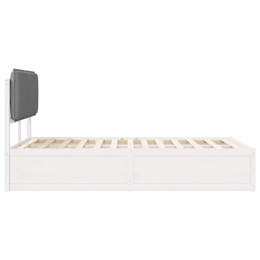 Bedframe met Gevoerd Hoofdgedeelte Lichtgrijs 120 x 200 cm