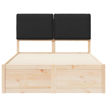 Bedframe Met Gevoerd Hoofdgedeelte 120 x 190 cm Naturel en zwart