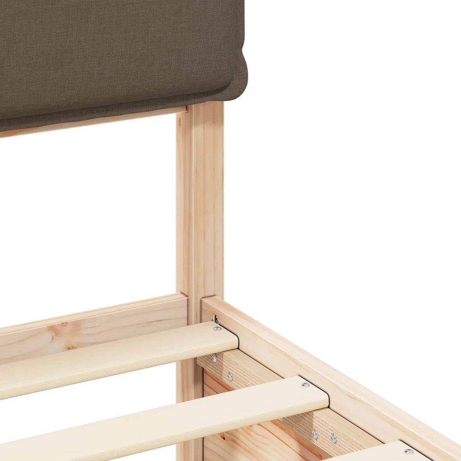Bedframe Met Gevoerd Hoofdgedeelte 120 x 190 cm Natuurlijk en taupe