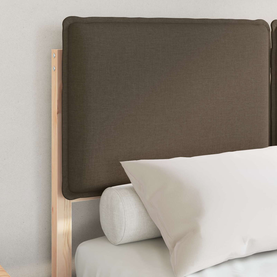 Bedframe Met Gevoerd Hoofdgedeelte 120 x 190 cm Natuurlijk en taupe