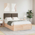 Bedframe 120x190 cm taupe gevoerd hoofdgedeelte