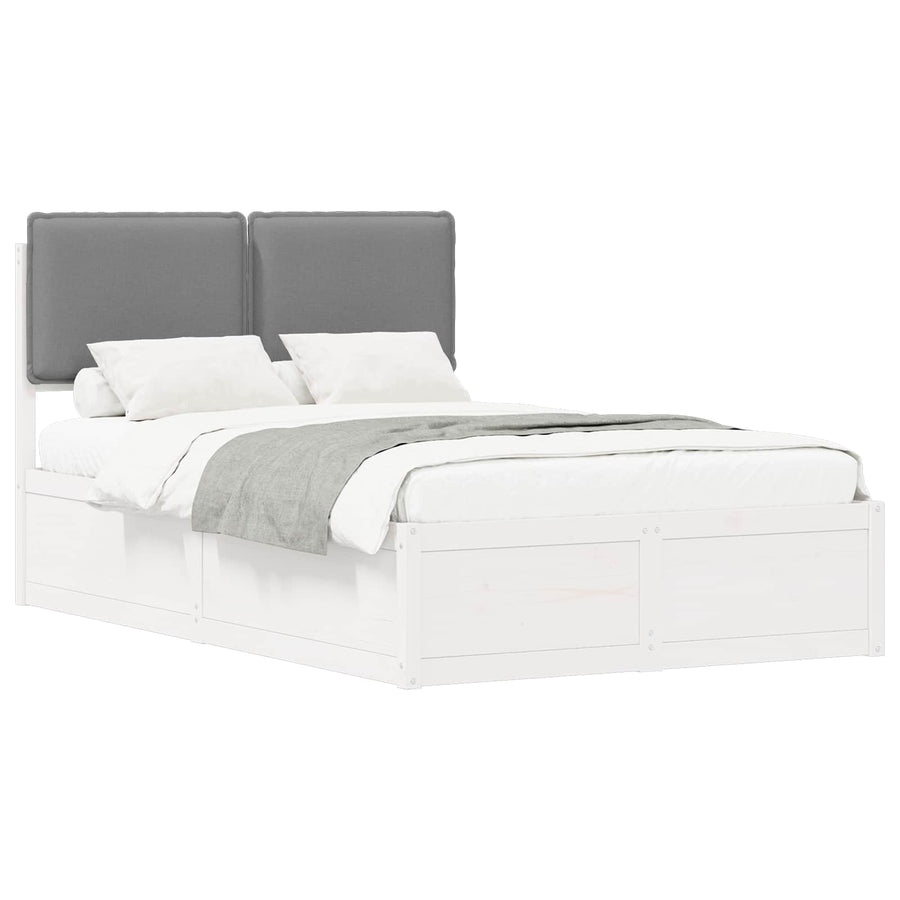 Bedframe met Gevoerd Hoofdgedeelte Lichtgrijs 120 x 190 cm