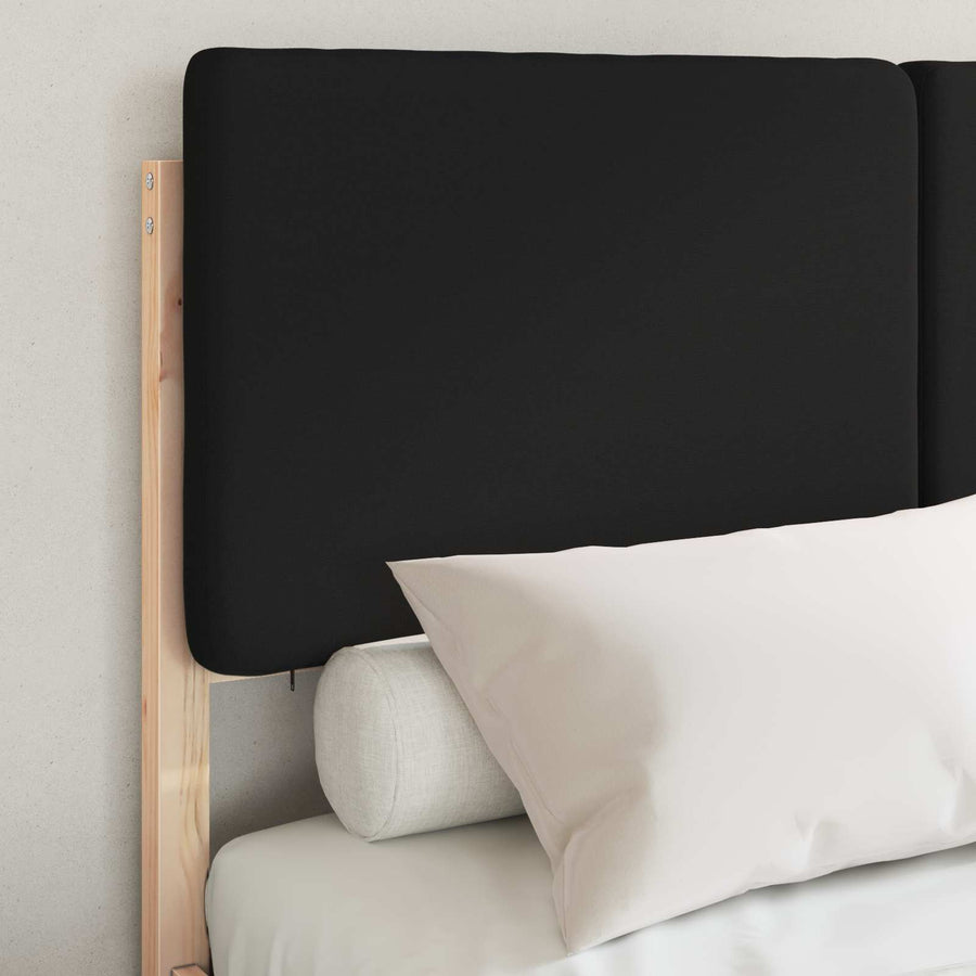 Bedframe Met Gevoerd Hoofdgedeelte 120 x 200 cm Naturel en zwart