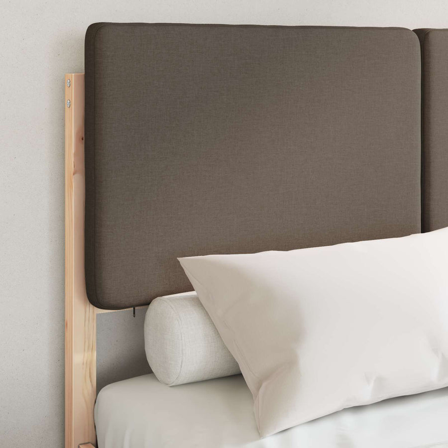 Bedframe Met Gevoerd Hoofdgedeelte 120 x 200 cm Natuurlijk en taupe