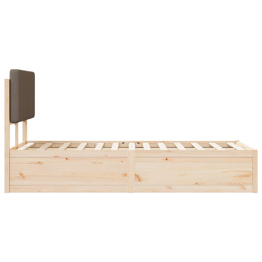 Bedframe Met Gevoerd Hoofdgedeelte 120 x 200 cm Natuurlijk en taupe