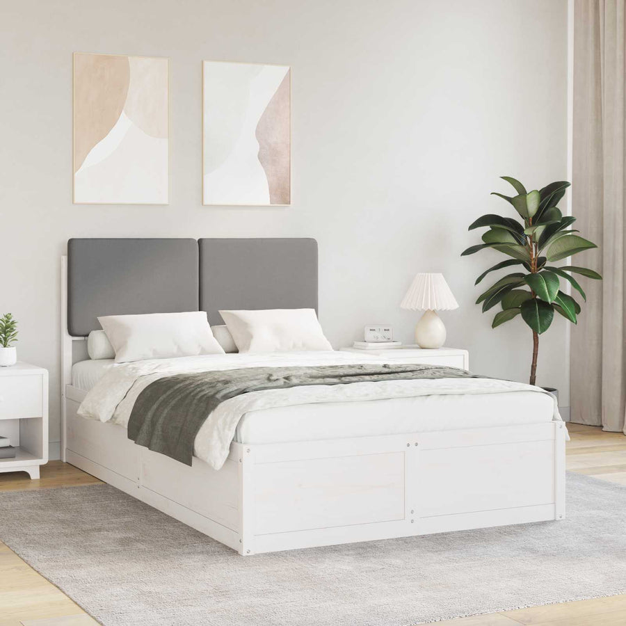 Bedframe met Gevoerd Hoofdgedeelte Lichtgrijs 120 x 200 cm