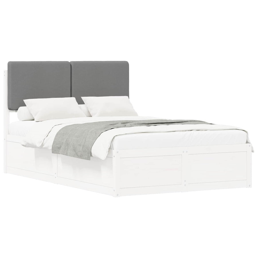 Bedframe met Gevoerd Hoofdgedeelte Lichtgrijs 120 x 200 cm