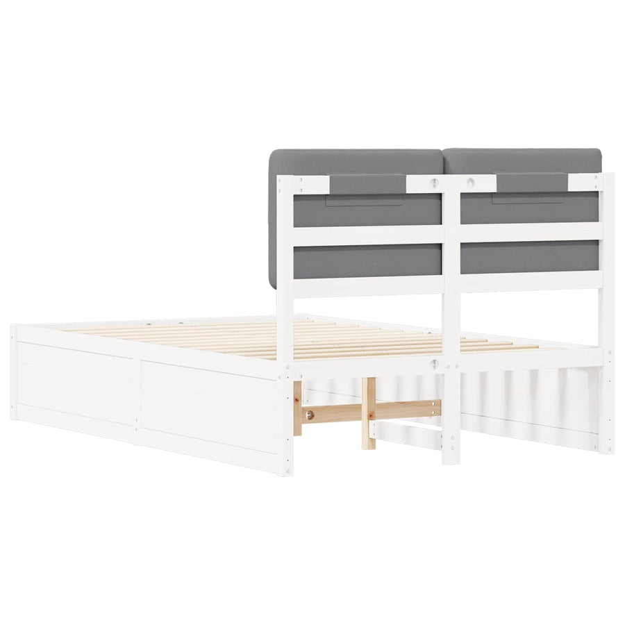 Bedframe met Gevoerd Hoofdgedeelte Lichtgrijs 120 x 200 cm