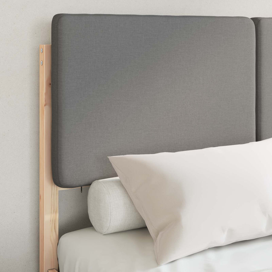 Bedframe met Gevoerd Hoofdgedeelte Lichtgrijs 120 x 190 cm