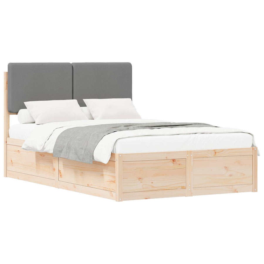 Bedframe met Gevoerd Hoofdgedeelte Lichtgrijs 120 x 190 cm