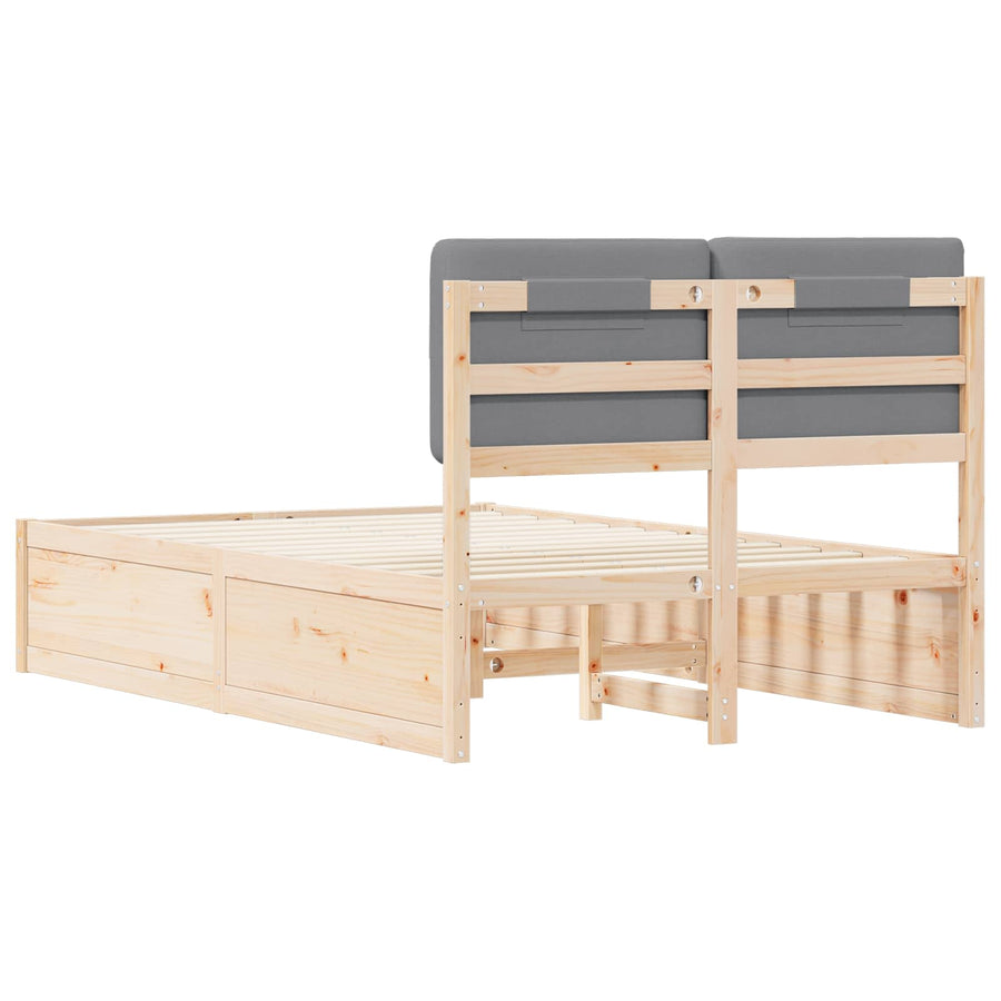 Bedframe met Gevoerd Hoofdgedeelte Lichtgrijs 120 x 190 cm