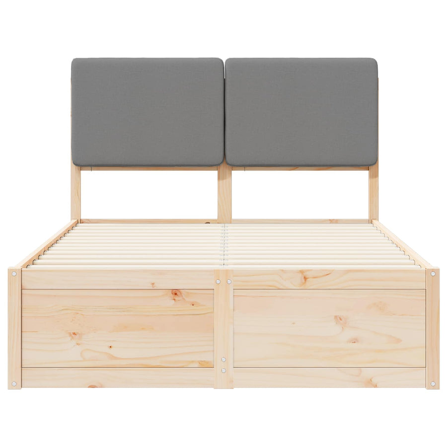 Bedframe met Gevoerd Hoofdgedeelte Lichtgrijs 120 x 190 cm