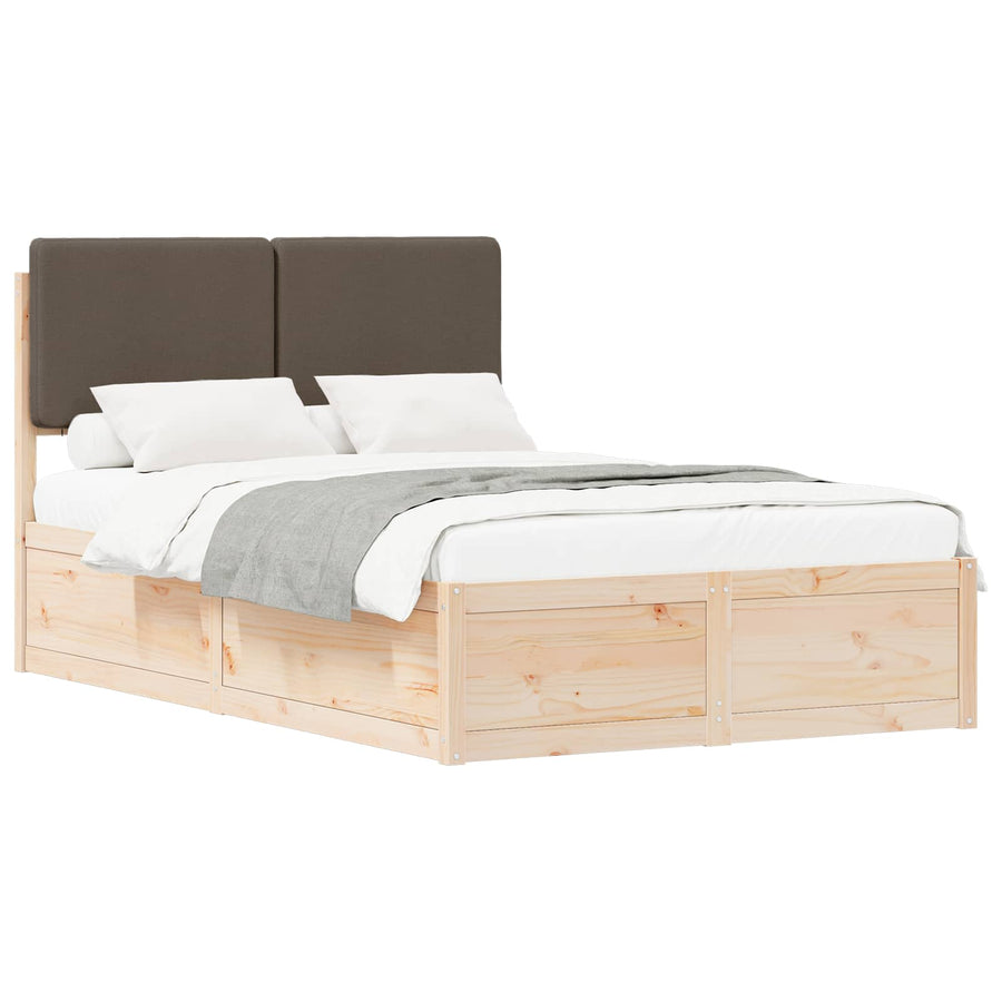 Bedframe met Gevoerd Hoofdgedeelte Taupe 120 x 190 cm