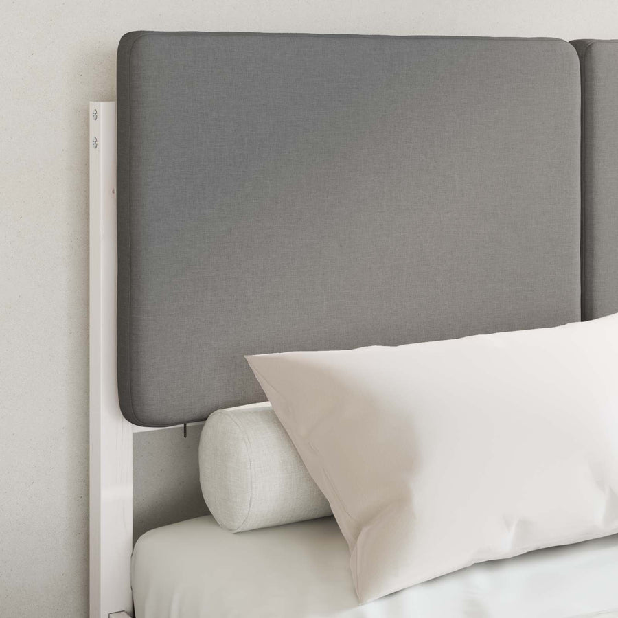 Bedframe met Gevoerd Hoofdgedeelte Lichtgrijs 120 x 190 cm