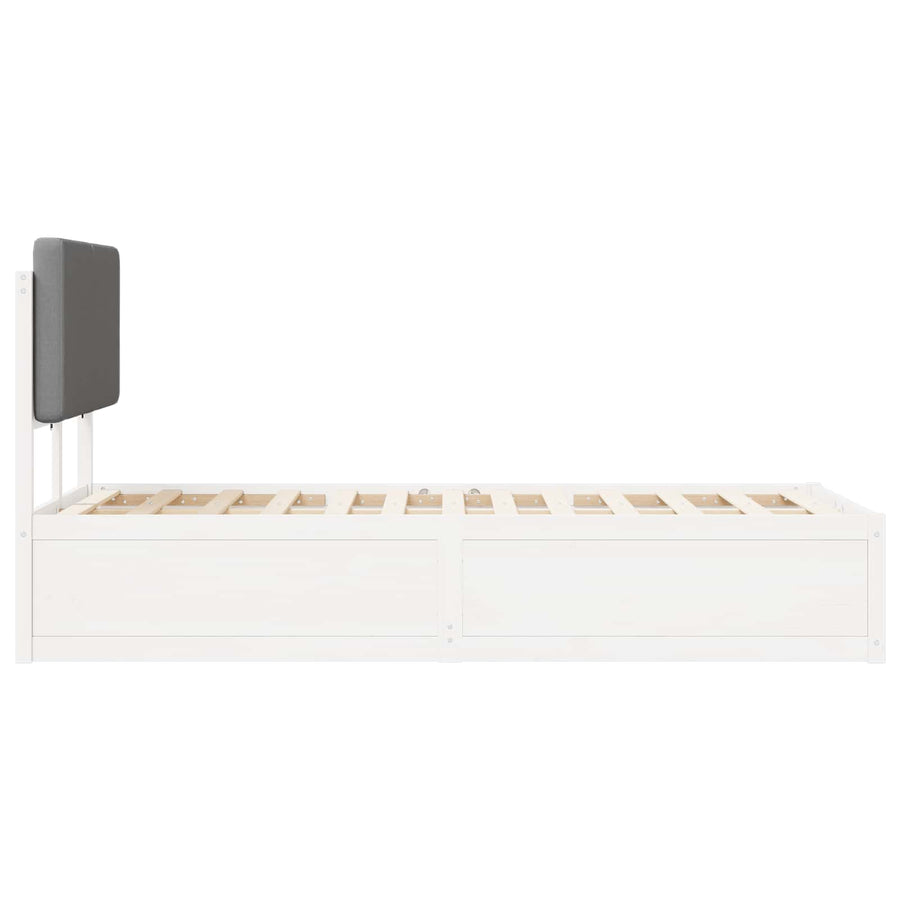 Bedframe met Gevoerd Hoofdgedeelte Lichtgrijs 120 x 190 cm