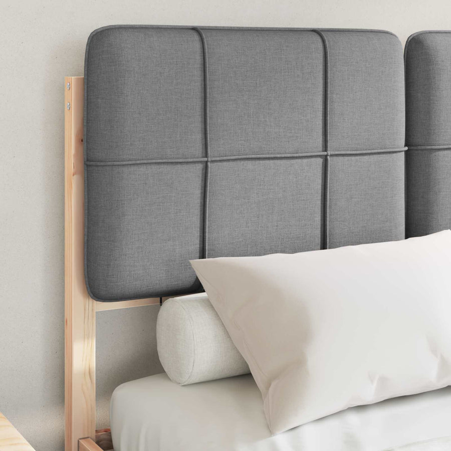 Bedframe Met Gevoerd Hoofdgedeelte 120 x 200 cm Bruin en lichtgrijs