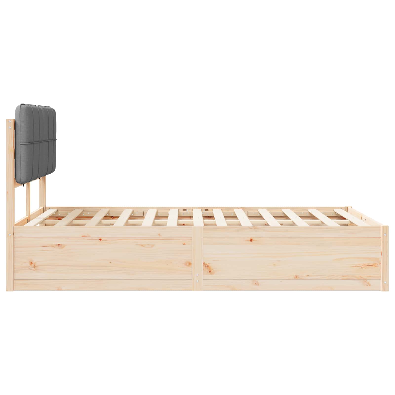 Bedframe Met Gevoerd Hoofdgedeelte 120 x 200 cm Bruin en lichtgrijs