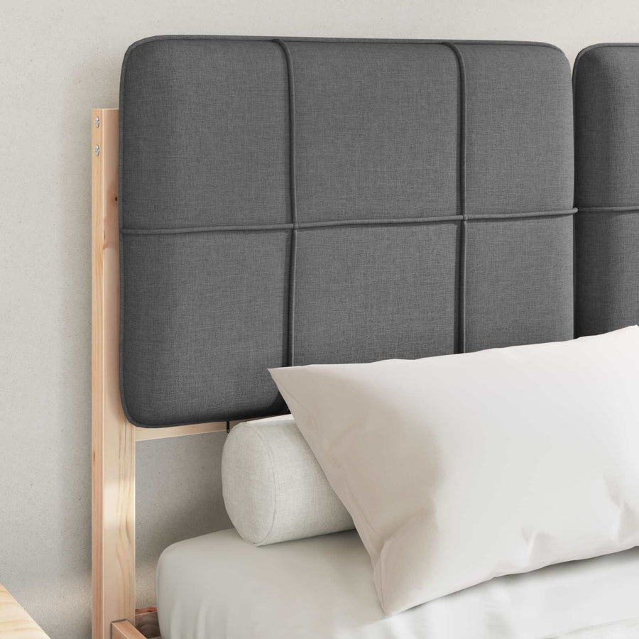 Bedframe Met Gevoerd Hoofdgedeelte 120 x 200 cm Bruin en donkergrijs