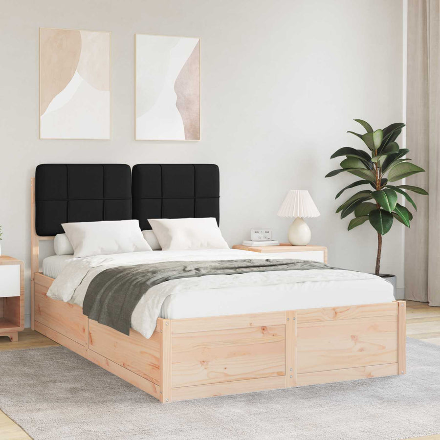 Bedframe Met Gevoerd Hoofdgedeelte 120 x 200 cm Bruin en zwart