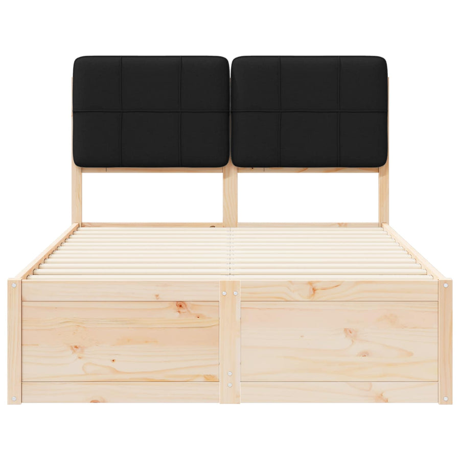 Bedframe Met Gevoerd Hoofdgedeelte 120 x 200 cm Bruin en zwart