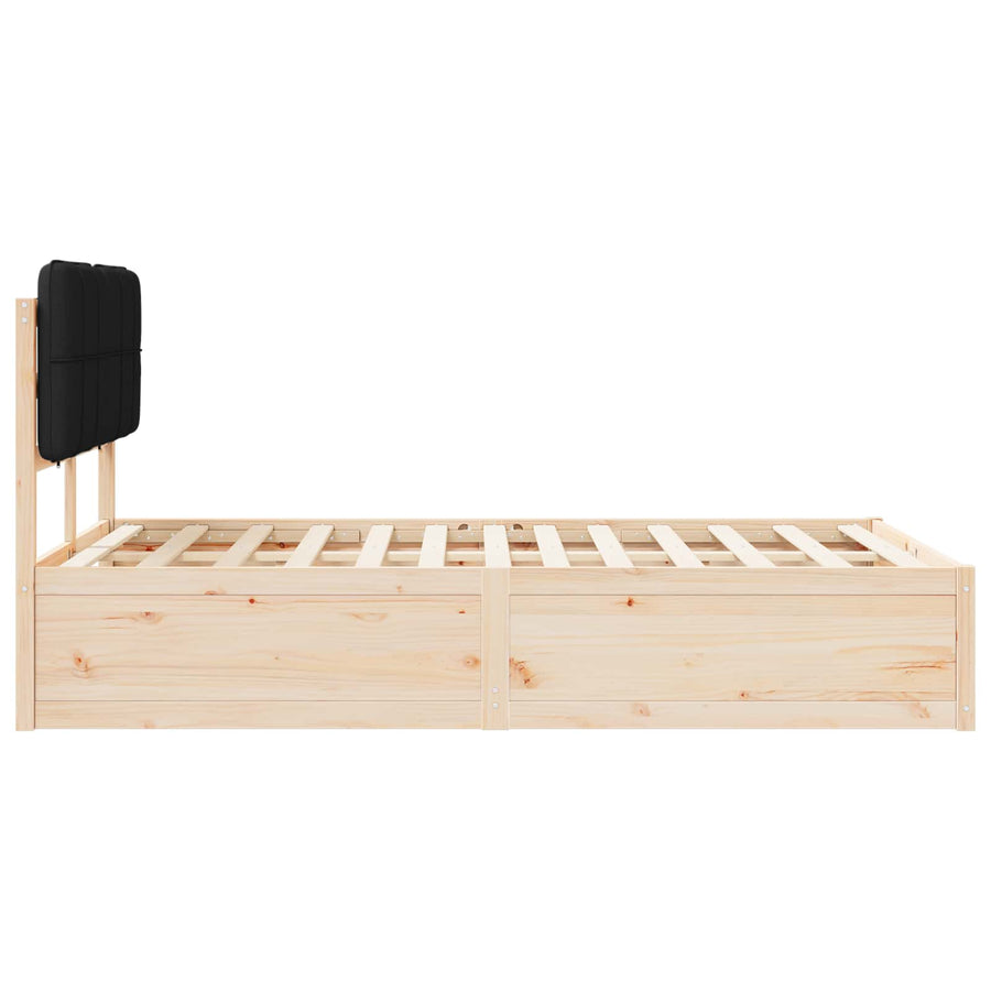 Bedframe Met Gevoerd Hoofdgedeelte 120 x 200 cm Bruin en zwart