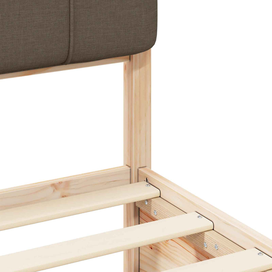 Bedframe met Gevoerd Hoofdgedeelte Taupe 120 x 200 cm