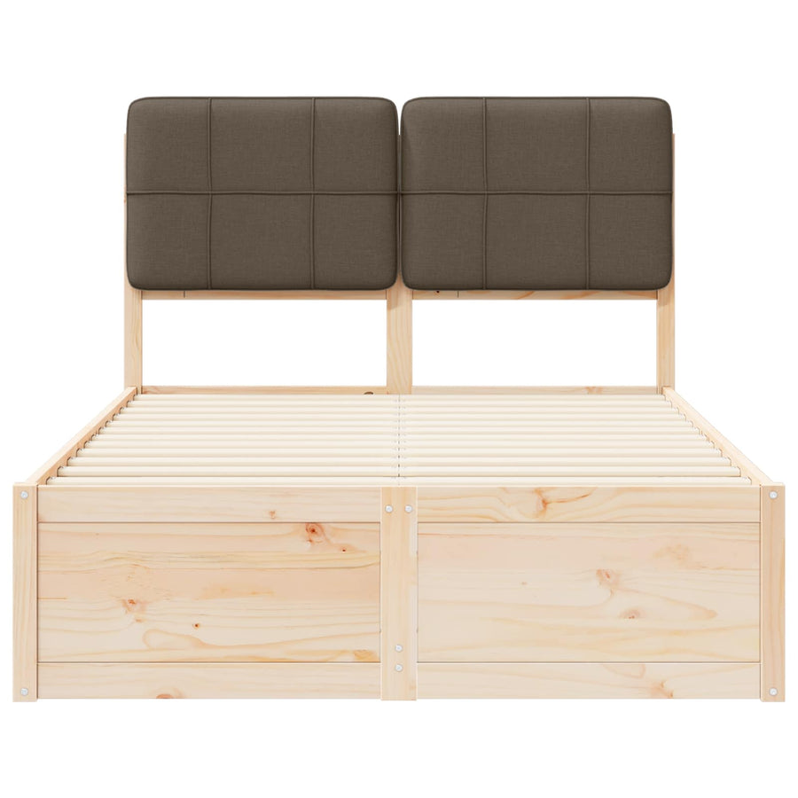 Bedframe met Gevoerd Hoofdgedeelte Taupe 120 x 200 cm
