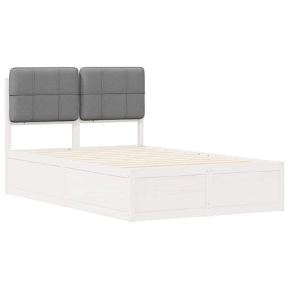 Bedframe Met Gevoerd Hoofdgedeelte 120 x 200 cm Wit en lichtgrijs