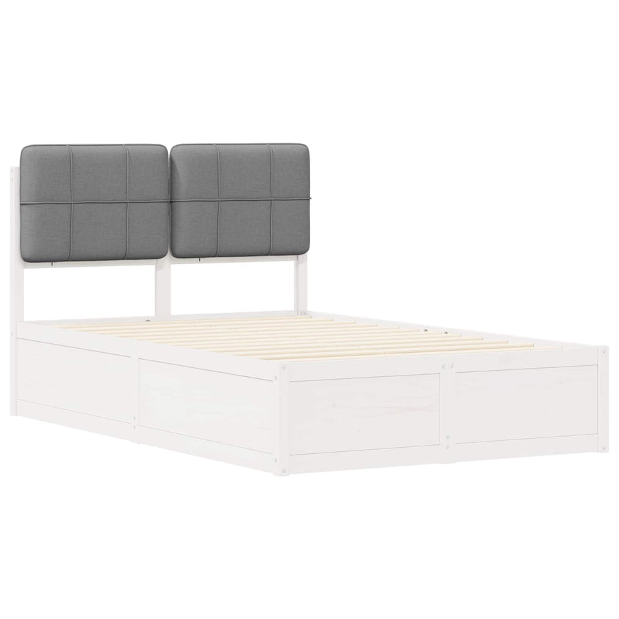 Bedframe Met Gevoerd Hoofdgedeelte 120 x 200 cm Wit en lichtgrijs